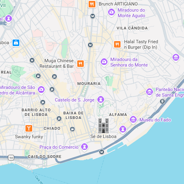Lisbon neighbourhood map